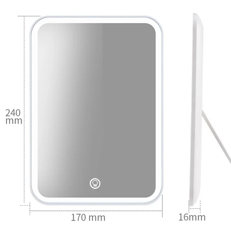 FLYMIRO Miroir de Maquillage à Rotation à 360 Degrés avec Éclairage LED Miroir de Vanité de Table