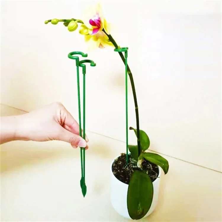 10pcs 27cm Fibre de Verre Plant Jardin Single Soue Support Pleak Plant Plant Cage Anneau Pour Orchid Rose Tomato