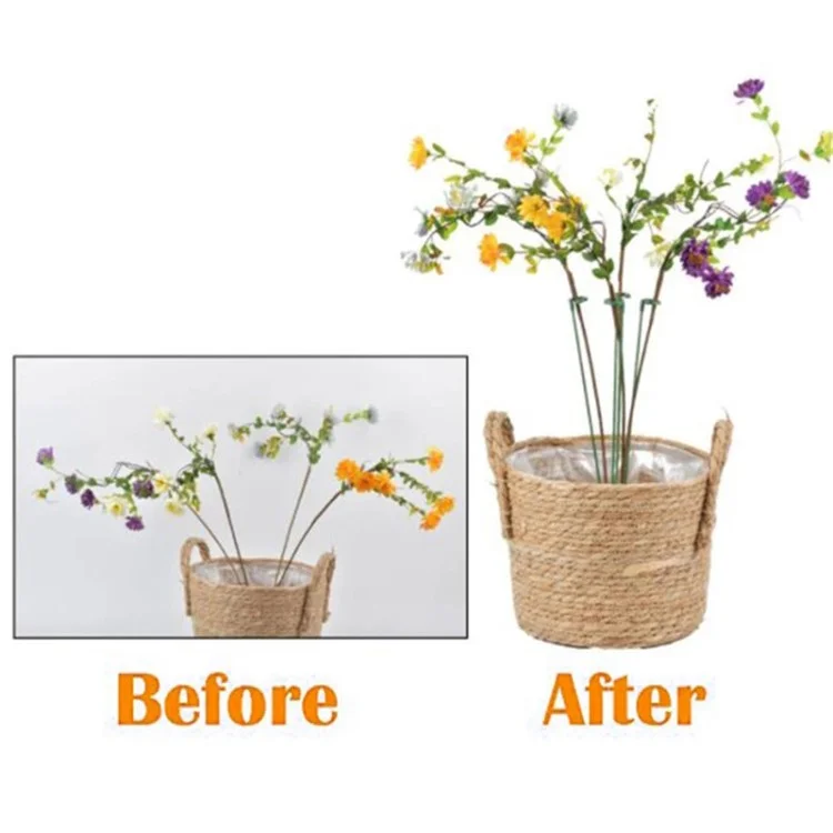 10 Unités 37CM Cage de plante d'intérieur Anneau Orchidée Rose Tomate Tige de fibre de verre Jardin Support Tige Monobloc 