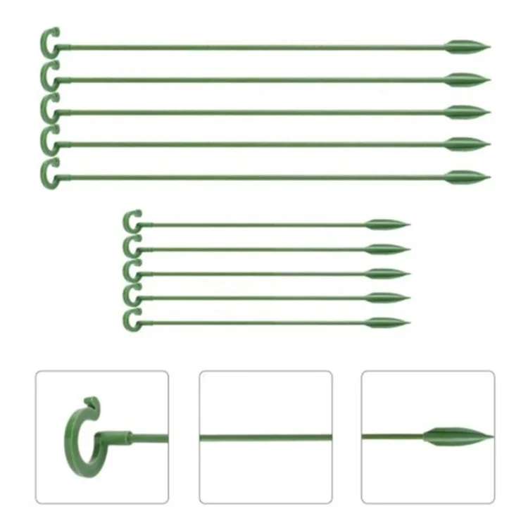 10 pièces 17 CM Cage de croissance des plantes Tige de fibres de verre Tuteur intérieur Orchidée Rose Tige unique Support 
