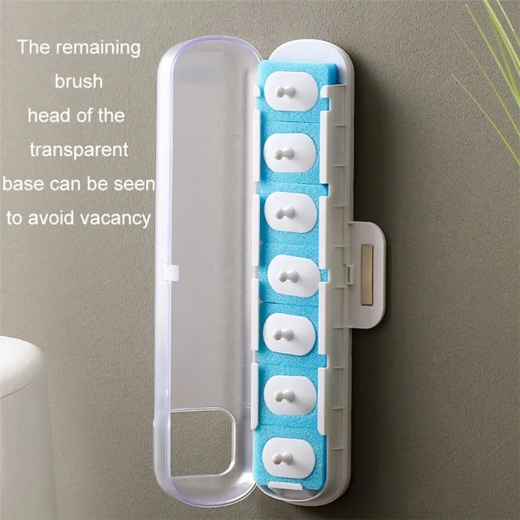 Magnetic Wall Mounted Toilet Brush Set Disposable WC Brush Head Long Handle Toilet Cleaner - White