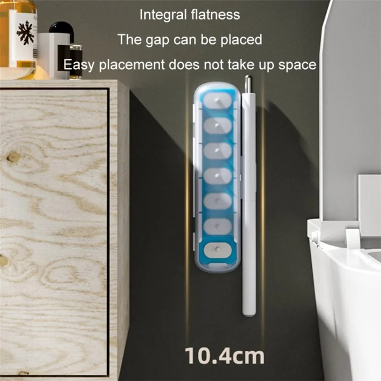 Magnetic Wall Mounted Toilet Brush Set Disposable WC Brush Head Long Handle Toilet Cleaner - White