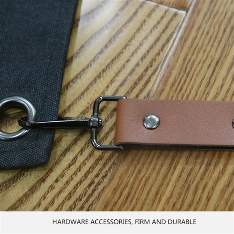 D001 Carpenter Work Apron with Multiple Pockets Gardening Woodworking Waterproof Canvas Apron - Army Green