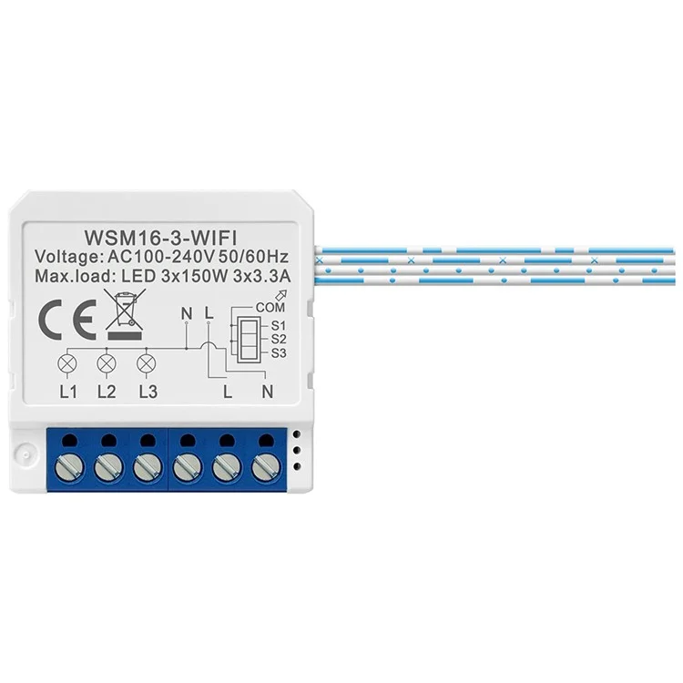 AVTTO WSM16 3-Gang Smart Wifi Switch App Control de Voz Mini Módulo de Interruptor de Luz de Bricolaje