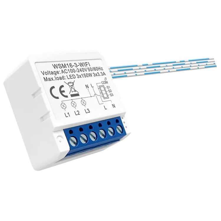 AVTTO WSM16 3-Gang Interruptor Inteligente WiFi Módulo de Interruptor de Luz DIY Controle por Aplicativo e Voz 