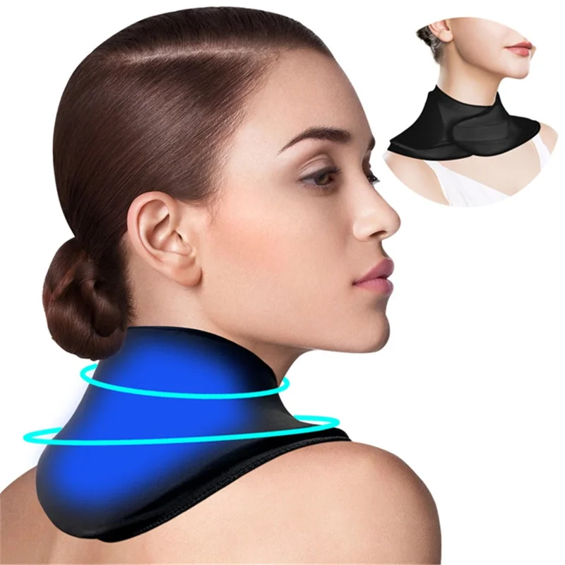 H08205 Medical Grade Gel Neck Ice Pack Reusable Pain Relief Cold Compress Therapy Neck Wrap (ST) - Black