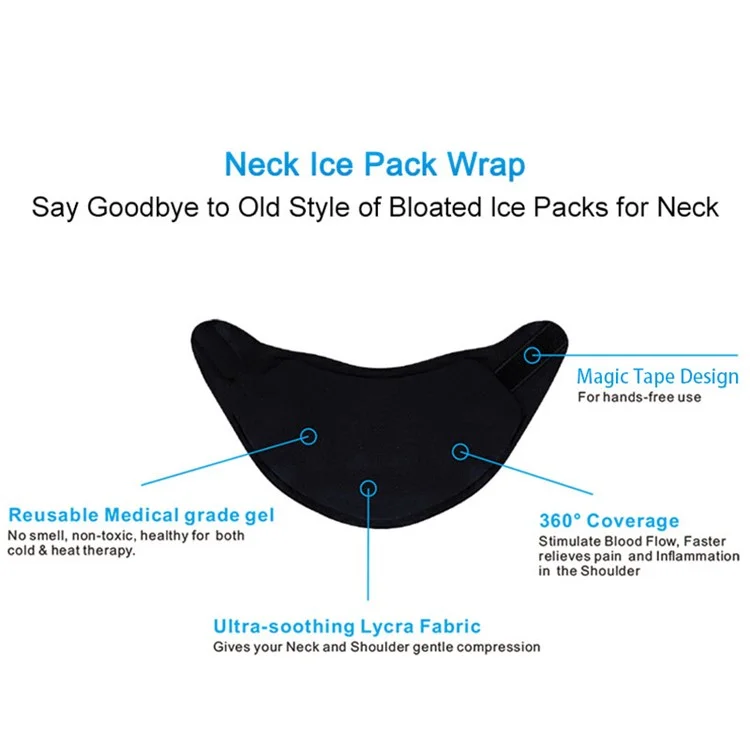 H08205 Gel Médical Grade Cou Sac de Glace Réutilisable Soulagement de la Douleur Thérapie du Froid Compresse Cou Wrap (ST) - Pourpre