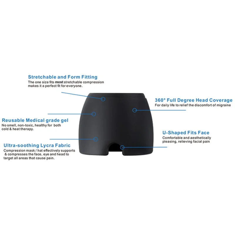 H08189 Double Layer Migraine Relief Head Ice Wrap Reusable Hot Cold Therapy Headache Hat Gel Ice Cap (ST) - Pink