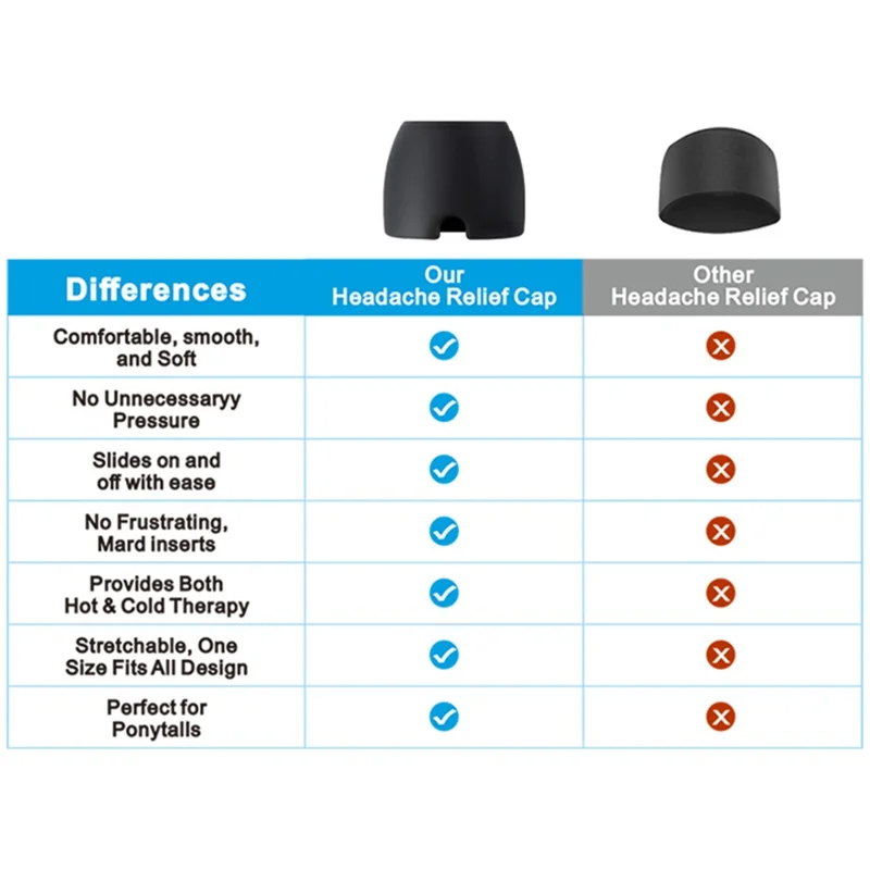 H08189 Double Layer Migraine Relief Head Ice Wrap Reusable Hot Cold Therapy Headache Hat Gel Ice Cap (ST) - Pink