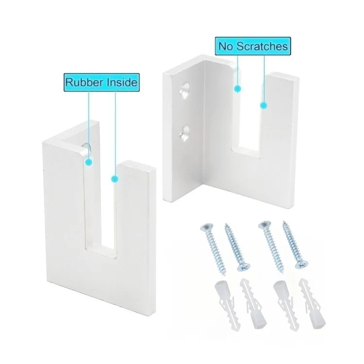 YX002 One Pair Home Longboard Wall Hanger Skateboard Storage Mount Rack Organizer Display Holder - White