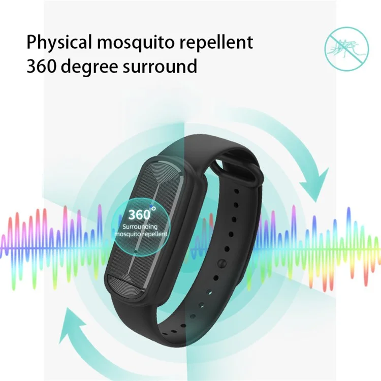 M90 Electronic Ultraschall-Moskitoabwehrarmbänder - Outdoor Anti-Moskito-Schädlingsbekämpfung Armband - Schwarz