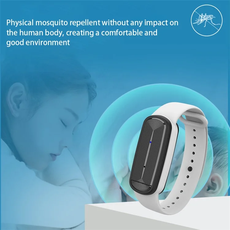 M90 Electronic Ultraschall-Moskitoabwehrarmbänder - Outdoor Anti-Moskito-Schädlingsbekämpfung Armband - Schwarz