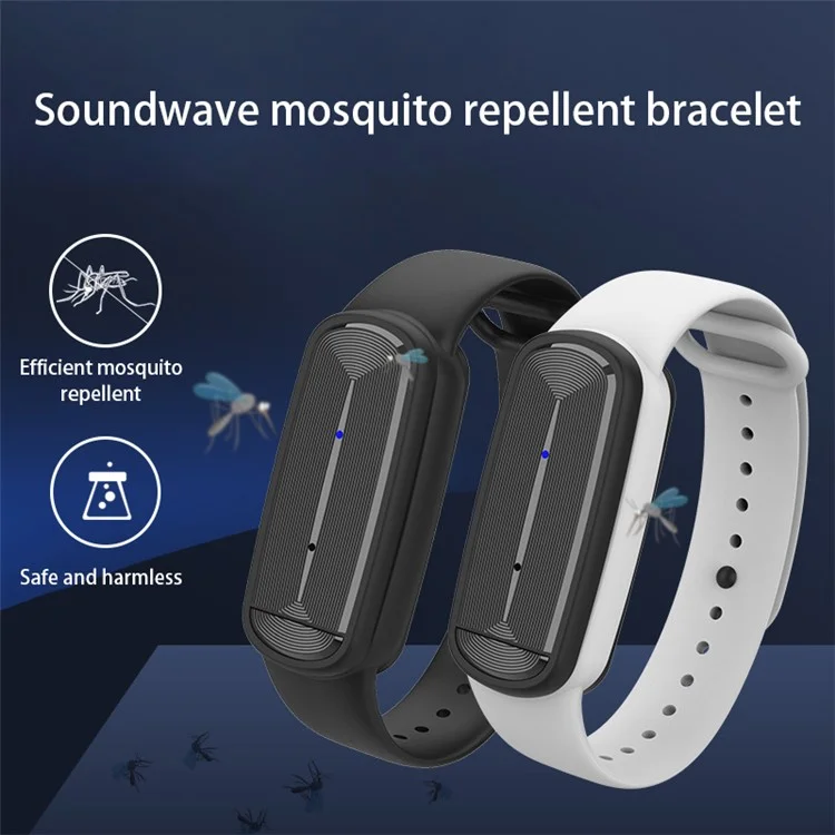 M90 Electronic Ultraschall-Moskitoabwehrarmbänder - Outdoor Anti-Moskito-Schädlingsbekämpfung Armband - Schwarz