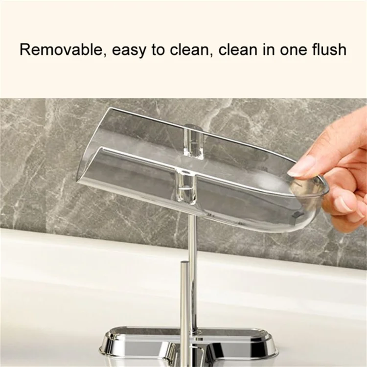 Three Layers Bathroom Stainless Steel Column Soap Holder Tray Draining Soap Dish Electroplating Storage Shelf - Creamy White