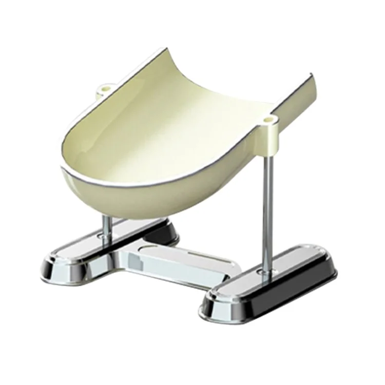 Single Layer Draining Soap Dish Soap Holder Tray Electroplating Storage Shelf Bathroom Supplies - Creamy White