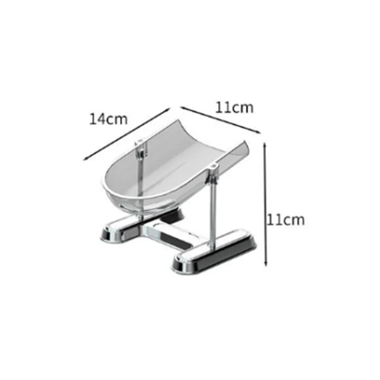 Single Layer Draining Soap Dish Soap Holder Tray Electroplating Storage Shelf Bathroom Supplies - Creamy White