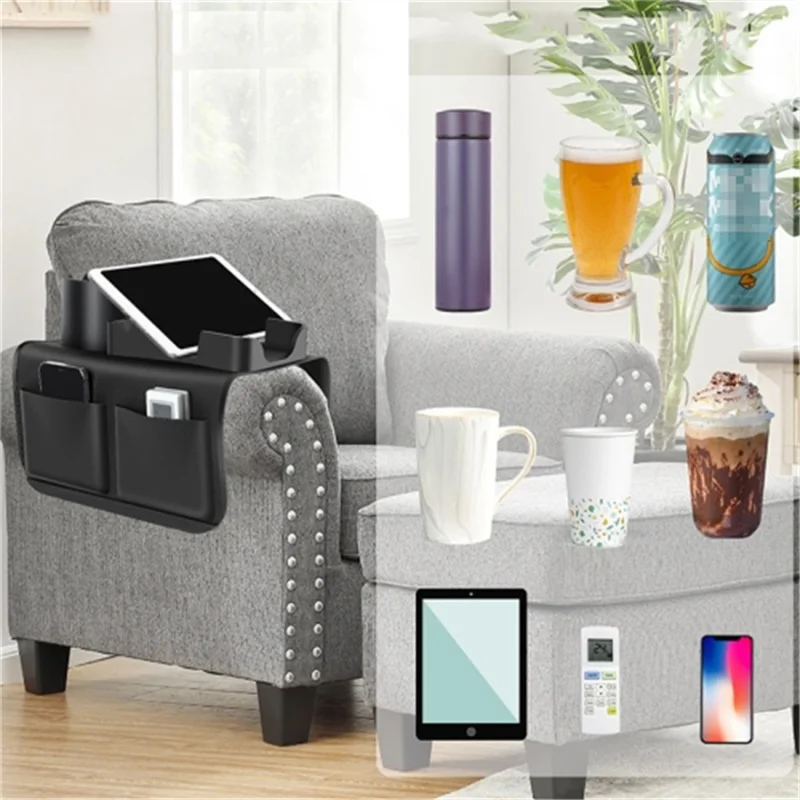 53*32cm Sofa Armrest Tray Silicone Cup Holder Chair Couch Recliner Remote Control Cellphone Organizer