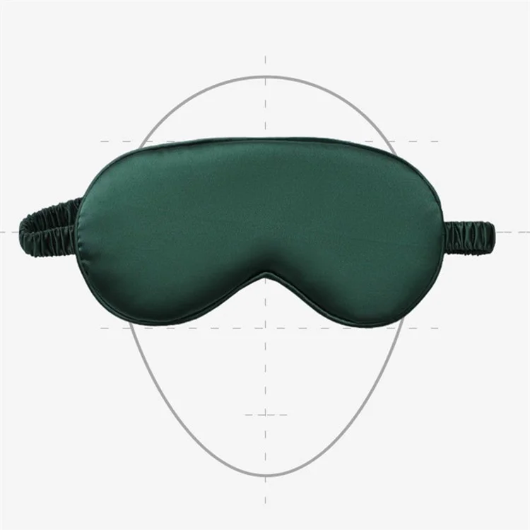 Imitation Silk Shading Eye Mask Sleep Blindfold + Hair Band + Scrunchie + Storage Bag - Dark Green
