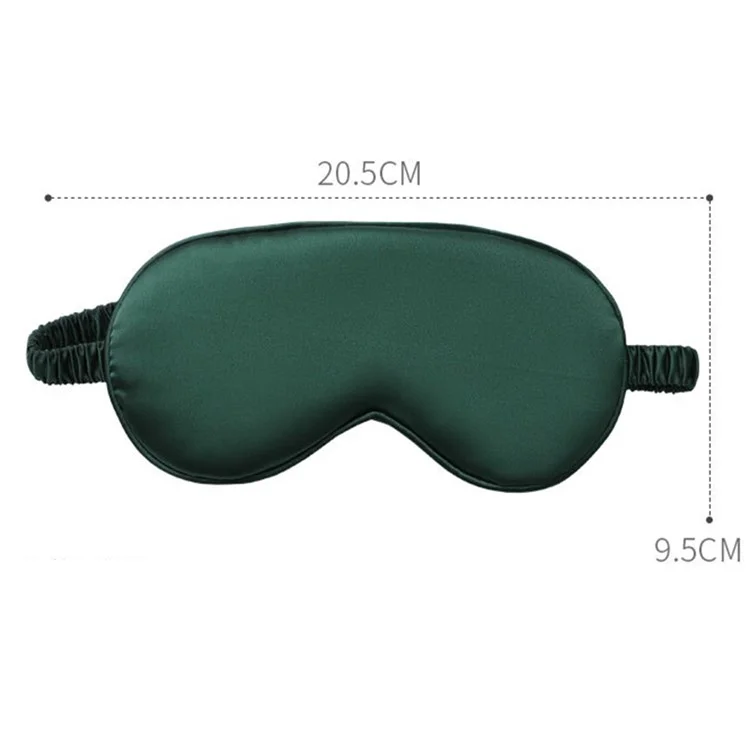 Imitation Silk Shading Eye Mask Sleep Blindfold + Hair Band + Scrunchie + Storage Bag - Dark Green