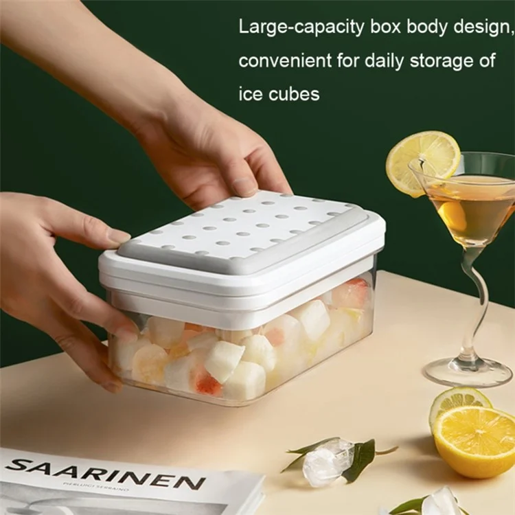 Двухслойная форма для льда Maker Mold Box Kitchen Press Ice Tray с крышкой (без сертификата BPA, No FDA) - розовый