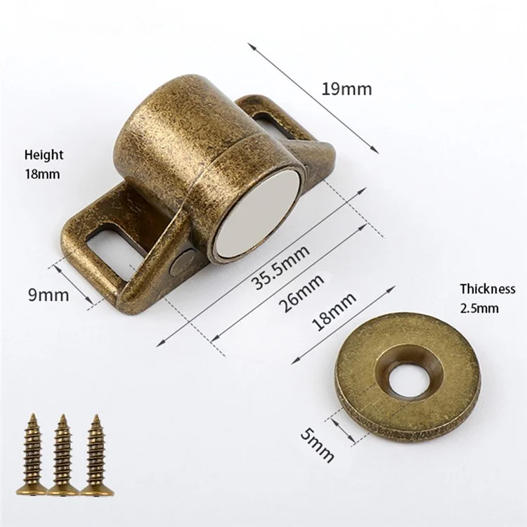 Magnet Schranktür Auffangvorrichtung Zinklegierung Möbelbeschlag mit Neodym-Magnet Schrankverschluss für Küchenschrank - Grün Bronze