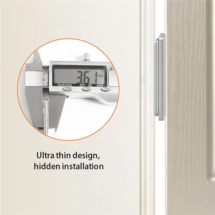2Pcs / Set Magnetic Door Catch Stainless Steel Drawer Magnet Catch Kitchen Cabinet Closer with Adhesive - Yellow Bronze