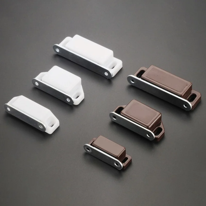 10 Sets Cabinet Magnetic Door Catches Cupboard Wardrobe Door Closer Latches - Size S / Brown