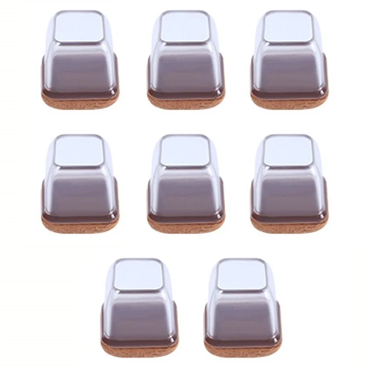 8Pcs Square Chair Leg Covers Anti-slip Felt Bottom Elastic Furniture Foot Protector Pads, Size S (ST) - Trasparente