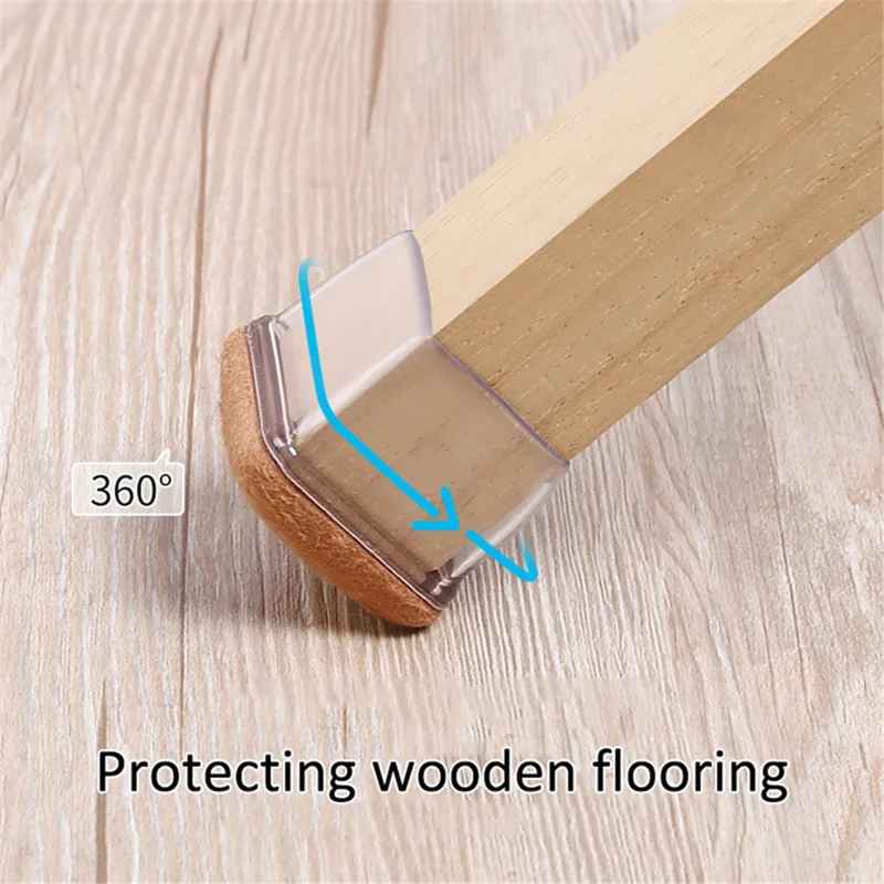 8Pcs Round Furniture Foot Protector Pads Elastic Table Legs Mat Felt Bottom Chair Leg Covers, Size L (ST) - Coffee