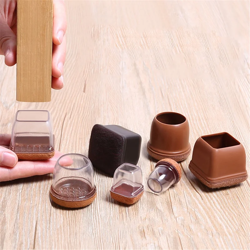 8Pcs Round Furniture Foot Protector Pads Elastic Table Legs Mat Felt Bottom Chair Leg Covers, Size L (ST) - Coffee