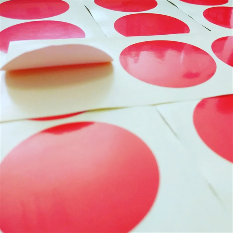 A5 96Pcs / Sheet 15mm Dot Sticker Labels PVC Waterproof Self-Adhesive Sticker Writable Round Color Coding Sticker Labels - Red