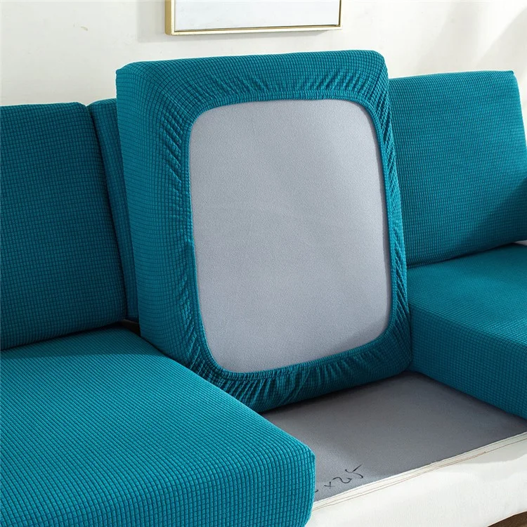 Widen Four People Sofa Cushion Cover Corduroy Sofa Seat Cushion Anti-dust Slipcover, Width 65-95cm x Length 165-200cm x Height 5-20cm - Blue