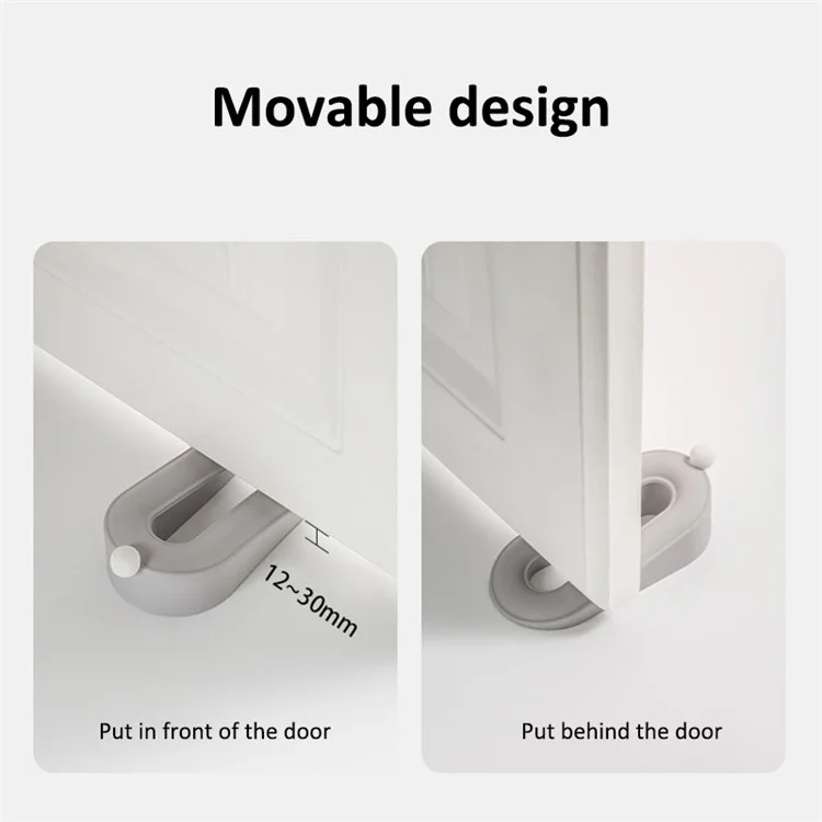 FZT030 Wall Protector PVC Door Stopper con Supporto per la Conservazione per Casa e Ufficio, 9,5*4,8*3,5 cm (ST) - Grigio