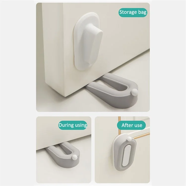 FZT030 Wall Protector PVC Door Stopper con Supporto per la Conservazione per Casa e Ufficio, 9,5*4,8*3,5 cm (ST) - Grigio