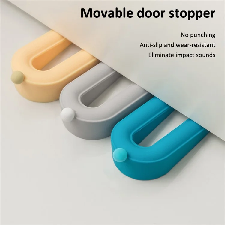 FZT030 Wall Protector PVC Door Stopper con Supporto per la Conservazione per Casa e Ufficio, 9,5*4,8*3,5 cm (ST) - Grigio