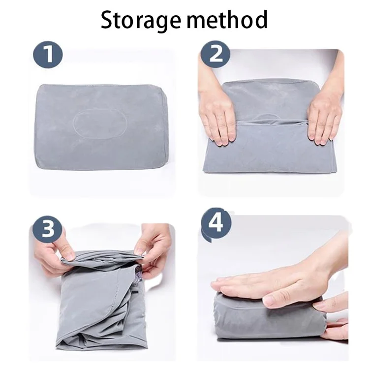ZJM-020 Home Travel PVC Flocking Flight Sleeping Footrest Cushion Airplane Car Bus Inflatable Foot Rest Pad - Blue