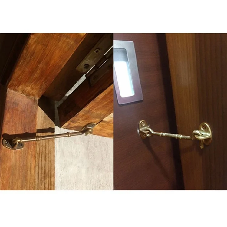 Olho de boi retrô de latão à prova de vento de 10,5 cm Hasp Hook Window Cabinet Door Stay Catch - Cor latão
