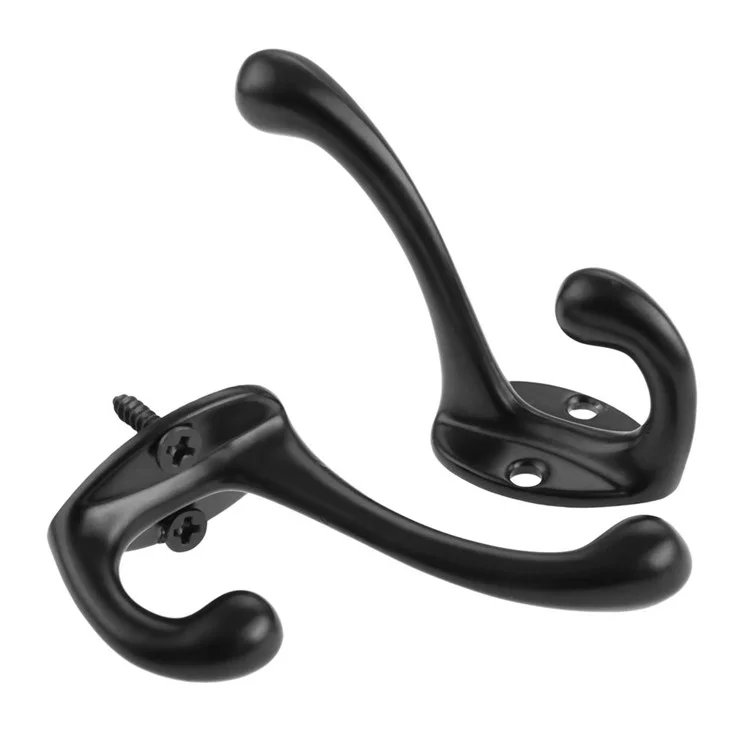 5Pcs / Set Antique Hanger Zinc Alloy Hanging Wall Hook for Hanging Clothes Jackets Towels Hats - Preto