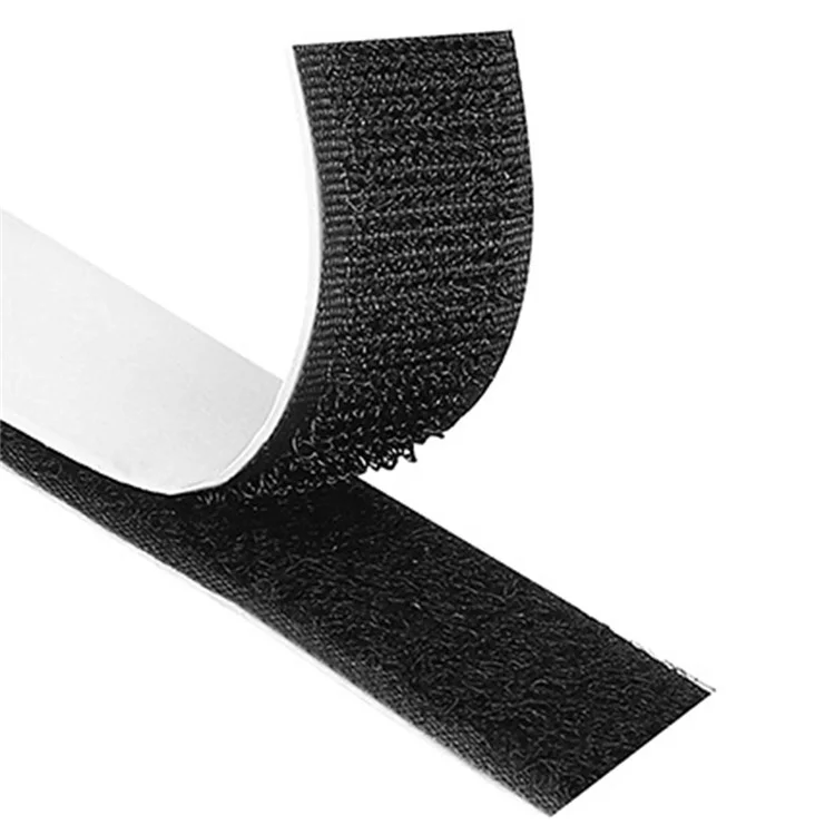 2m / Roll 20mm Wide Sticker Tape Sticky Back Fastener Nylon Self-Adhesive Strip Magic Tape - Black