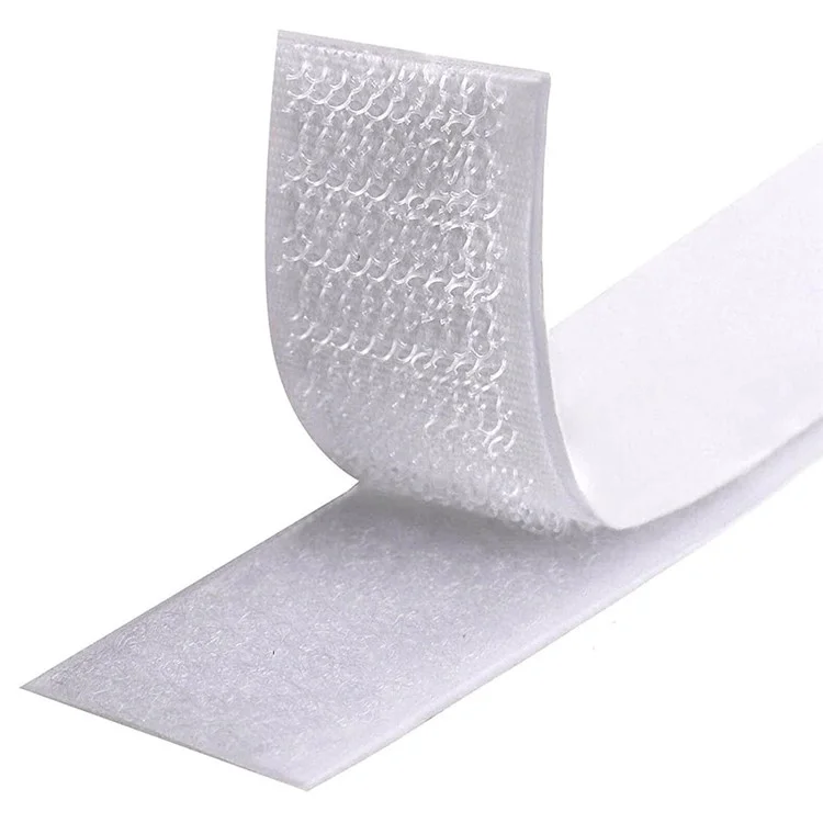 2m / Roll 20mm Wide Sticker Tape Sticky Back Fastener Nylon Self-Adhesive Strip Magic Tape - White
