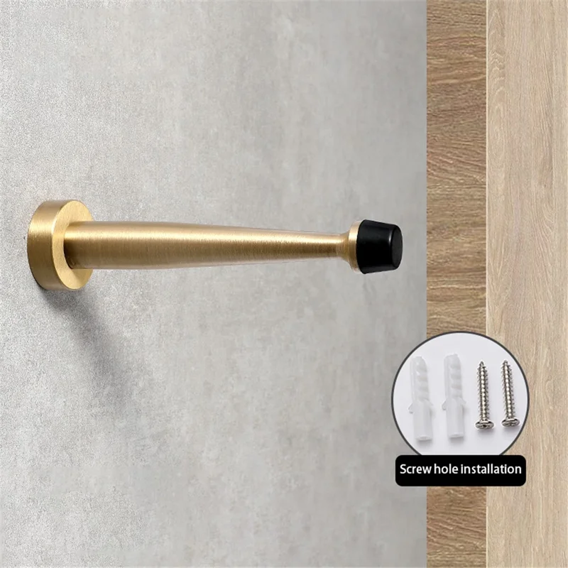 YIJIA 12cm Copper + Rubber Door Stops for Wall and Floor Mounting, Metal Door Holder Keep Door Open