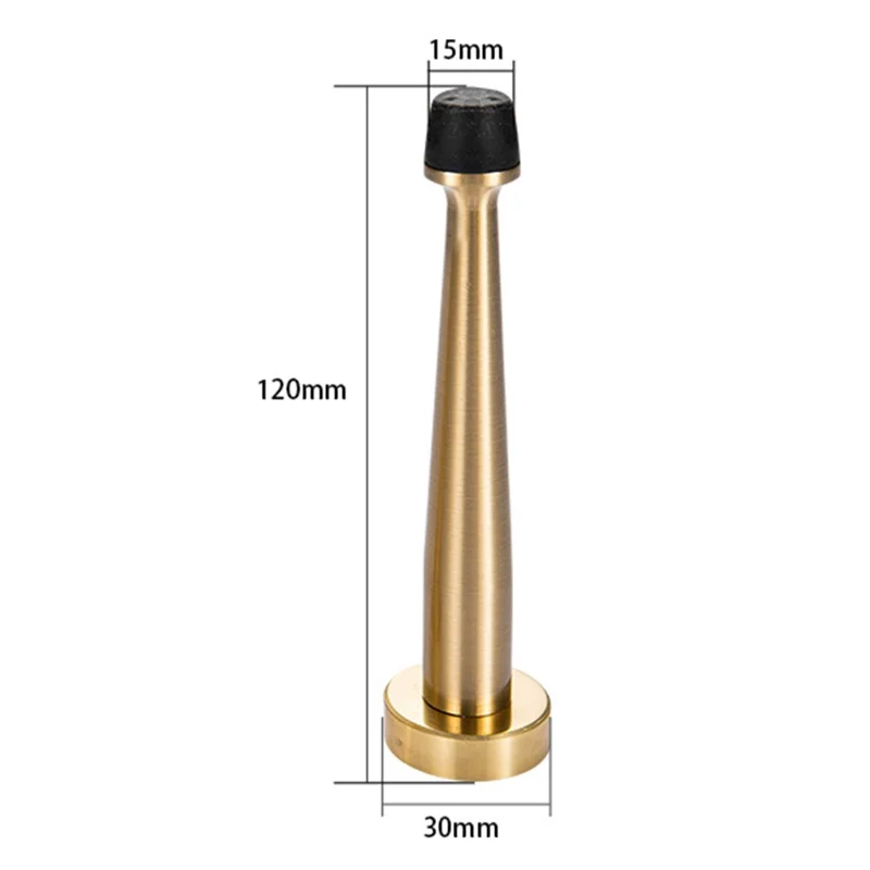 YIJIA 12cm Copper + Rubber Door Stops for Wall and Floor Mounting, Metal Door Holder Keep Door Open