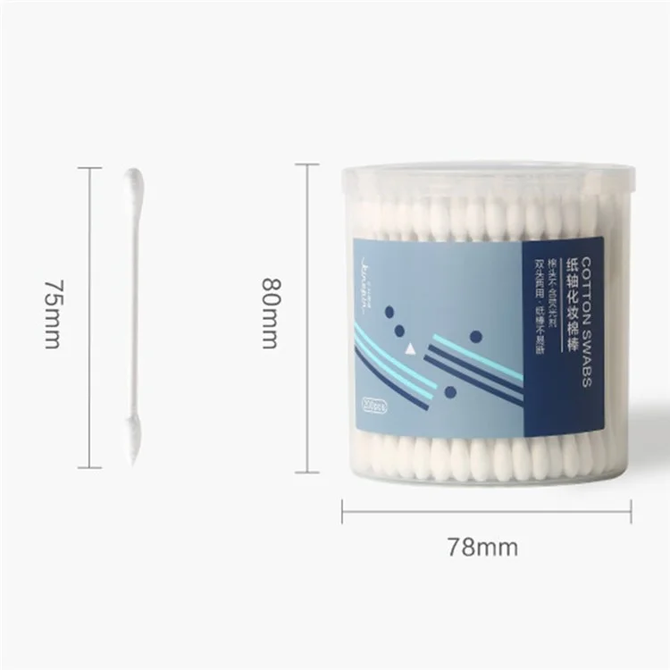 KINEPIN J073701 200PCS Double-tête Coton Démaquillant Liquide-Rempli Coton Bâtons avec Boîte de Rangement