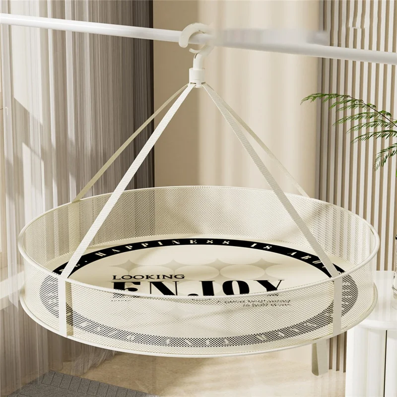 40CM Round Single-Layer Net Pocket Drying Basket Mesh Sweater Hanging Drying Rack (80g High Density Mesh Cloth)