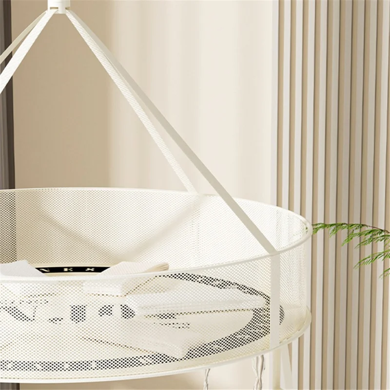 40CM Round Single-Layer Net Pocket Drying Basket Mesh Sweater Hanging Drying Rack (80g High Density Mesh Cloth)