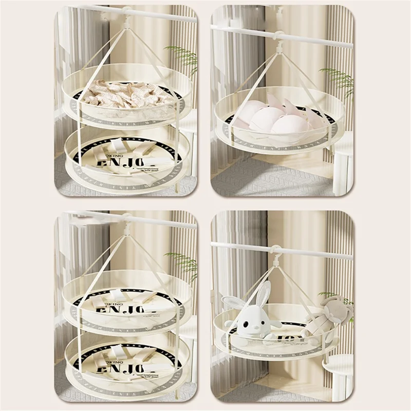 40CM Round Single-Layer Net Pocket Drying Basket Mesh Sweater Hanging Drying Rack (80g High Density Mesh Cloth)