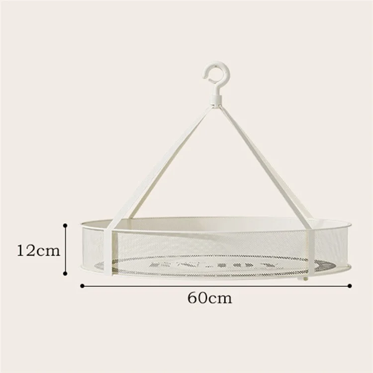 Single-Layer 60CM Round Sweater Hanging Drying Rack Net Pocket Mesh Drying Basket (80g High Density Mesh Cloth)