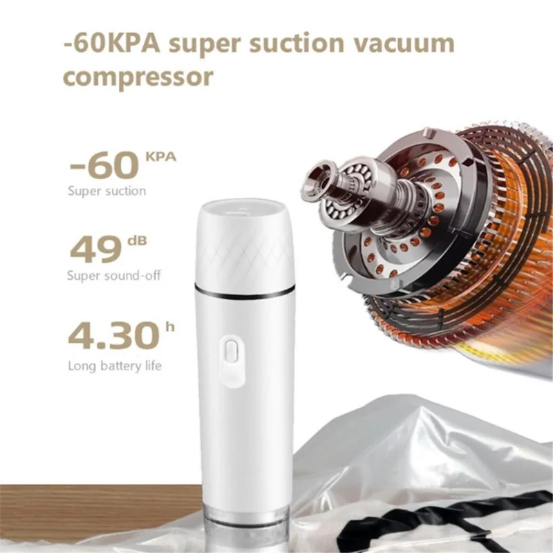 Portable Food Vacuum Sealer USB Rechargeable Handheld Wireless Food Vacuum Sealer, 800mAh - Black