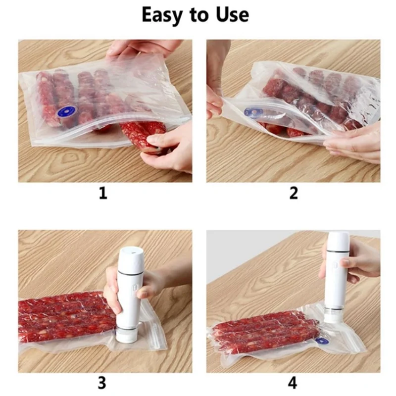 Portable Food Vacuum Sealer USB Rechargeable Handheld Wireless Food Vacuum Sealer, 800mAh - Black