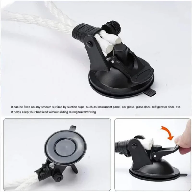 Cowboy Hat Mount Holder Suction Cup Fixing Rack for Car Truck SUV, Keeps Your Hat Securely On The Dashboard - Black